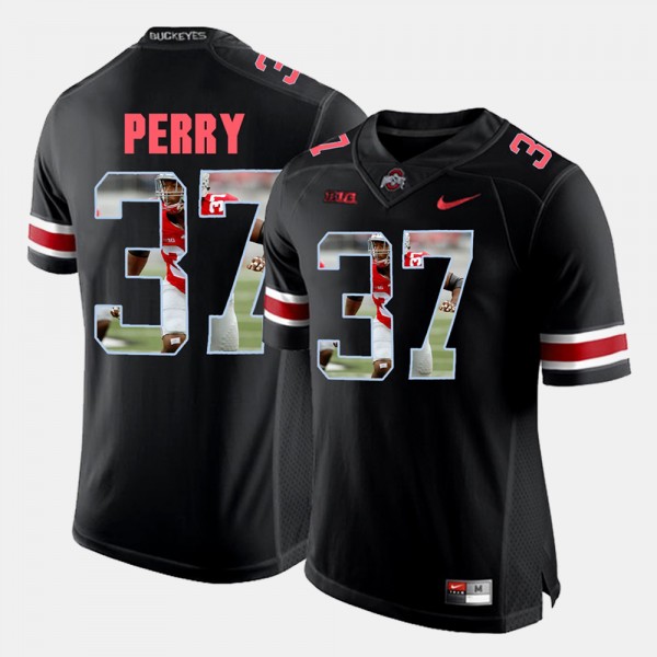 Ohio State Buckeyes Joshua Perry Men's #37 Black Pictorial Fashion College Football Jersey 2404OQJX5